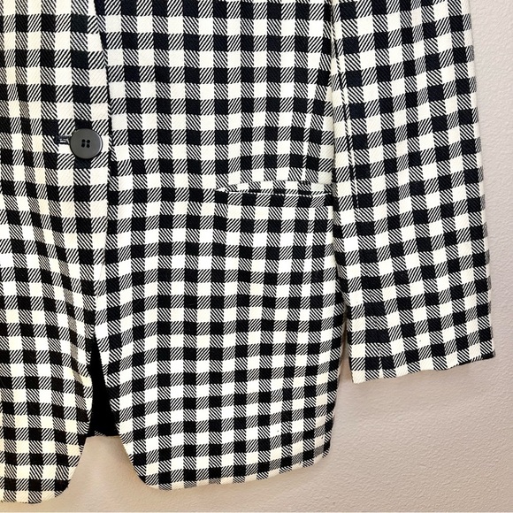 Jones New York Vintage Checkered Long Length One Button Blazer 100% Pure Wool - Picture 4 of 7